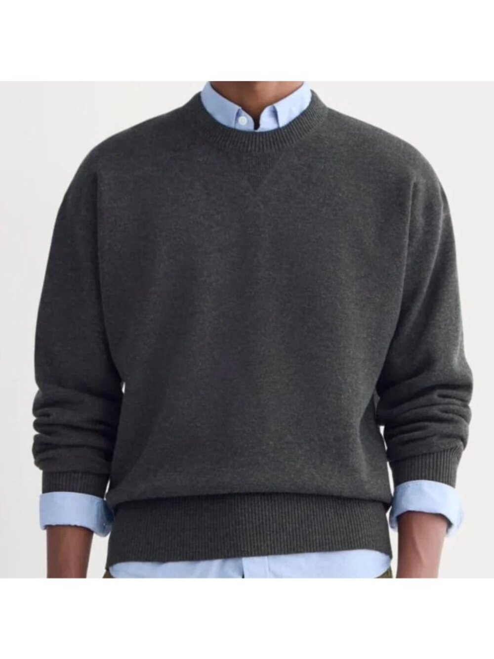 Everlane Luxe Merino Double-Knit Sweater Men's Size Large Dark Gray New W/ Tags!